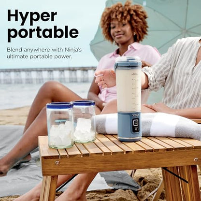 Ninja BC151NV Blast Portable Blender, Cordless, 18oz. Vessel, Personal Blender-for Shakes & Smoothies, BPA Free, Leakproof-Lid & Sip Spout, USB-C Rechargeable, Dishwasher Safe Parts, Denim Blue