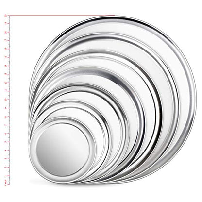 New Star Foodservice Restaurant-Grade Aluminum Pizza Pan/Tray, Wide Rim, 16 Inch, Pack of 6