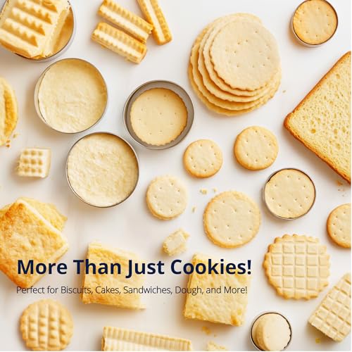 DOCZEN 6 PCS Round Cookie Cutter Set (2, 3, 3.5, 4, 5, 6 Inch) - Biscuit Cutters For Baking - Large Circle Cookie Cutters Variety Pack, Metal Stainless Steel, 6 Pack