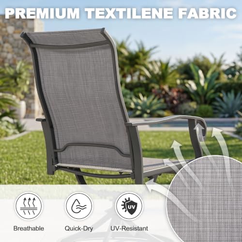 NUU GARDEN 2-Piece Patio Swivel Chairs, Swivel Dining Set, Light Gray