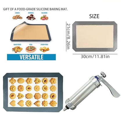 BBEK Stainless Steel Cookie Press Gun for Baking | cookie gun for baking with Butter Spritz Tips | Professional Baking Equipment for Home Bakers