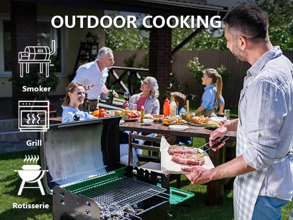 FodoThrem Smart Wireless Meat Thermometer,Digital Cooking Thermometer 700FT Remote Range,Instant Food Thermometer with Wireless Probe & Booster for Grilling and Smoking,BBQ,Oven,Kitchenr