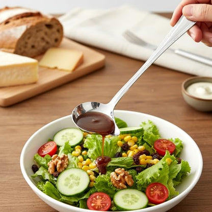 2Pcs Gravy Spoon Ladle Small Ladle with Pouring Spout, 7.9 Inch Stainless Steel Saucier Sauce Soup Spoon for Spooning Gravies Sauces Dressings