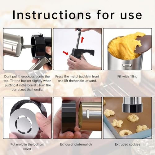 Stainless Steel Cookie Press Gun Kit with 13 Cookie Discs & 8 Piping Tips, Includes Storage Bag for DIY Holiday & Everyday Baking,Essential Baking Supplies
