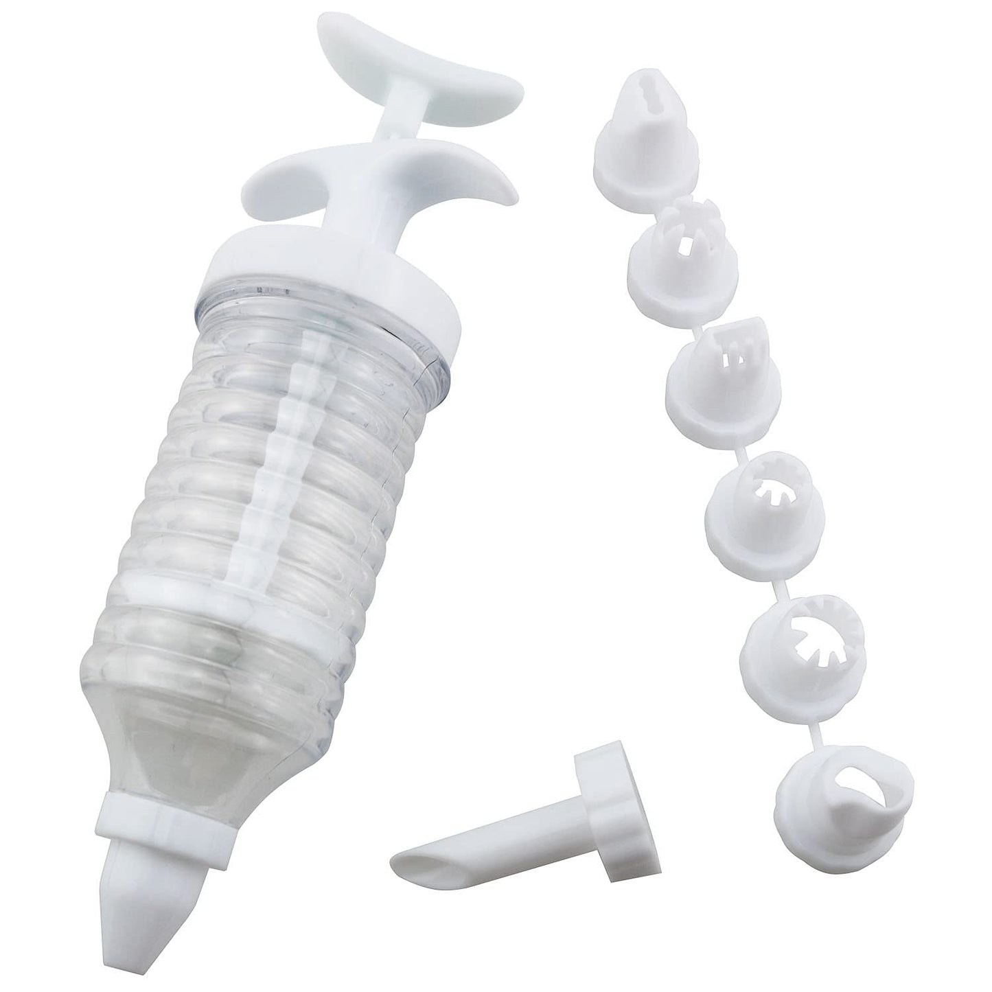 ZZHXSM Cupcake Injector Set - 1PC Plastic Cream Gun And 8pcs Cookie Pink Cake Decorative DIY Tools Tips, Pastry Syringe Extruder Kitchen Gadget Pastry Nozzles