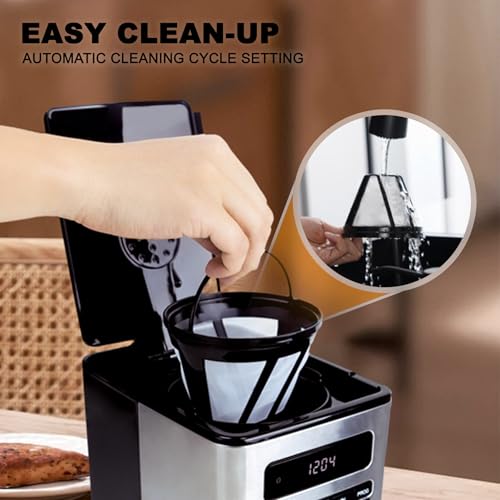 REVOTRA 12 Cup Programmable Coffee Maker, Hot and Iced Coffee Makers, Regular & Strong Brew Drip Coffee Machine, 1-4 Cup, 24H Timer, Auto Shut-Off, Keep Warm, Pause & Serve