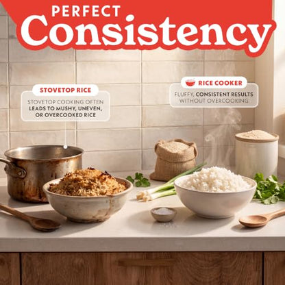 Gourmia Rice Cooker – 5 Qt Capacity, 20 Cup Cooked, 10 Cup Uncooked, Digital Controls, 6 Cooking Presets, Grain Cooker & Steamer, Nonstick Pot, Steam Tray, Delay Timer, Keep Warm, Stainless Steel