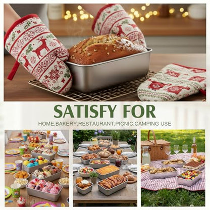 Yiyiring 10 Pack Stainless Steel Loaf Pan Set 9 x 5 Inch Bread Baking Pans Banana Loaf Tins For Baking Cake Meatloaf Brownies Sourdough Lasagnas Dishwasher Safe