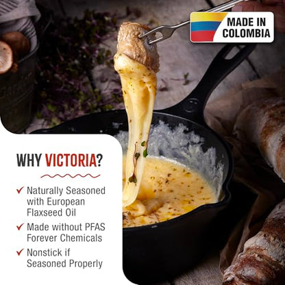 Victoria Cast Iron Saucepan, Cast Iron Melting Pot, Made in Colombia, 2QT