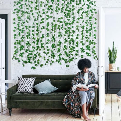 Freyalife Fake Vines for Room Decor(12 Pack 84 Feet) Aesthetic Artificial Plant Ivy Leaves Hanging Greenery Garlands for Home Bedroom Wall Wedding Christmas Party Office Patio Outdoor Garden Décor