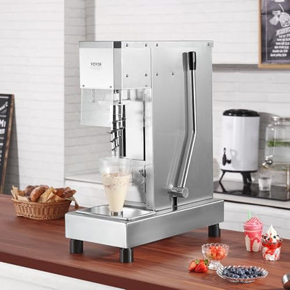 VEVOR Frozen Yogurt Blending Machine 750W, Yogurt Milkshake Ice Cream Mixing Machine 1740RPM, 304 Stainless Steel Ice Cream Shaker, Customizable with any Flavor of Ice Cream