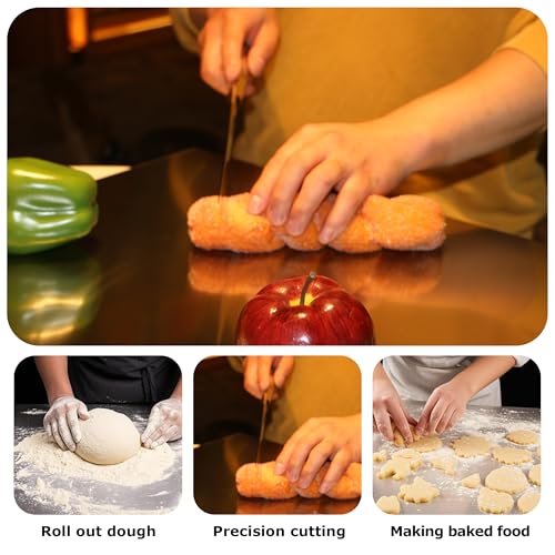 Stainless Steel Cutting Boards for Kitchen, Kneading Cutting Board Mats, Metal Cutting Board for Meat, Fruits, Vegetables, Bread, and Baking Small Cutting Boards (40 x 30cm/15.7 x 11.8 in)
