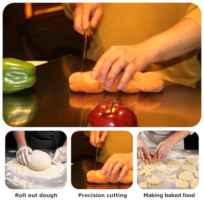Stainless Steel Cutting Boards for Kitchen, Kneading Cutting Board Mats, Metal Cutting Board for Meat, Fruits, Vegetables, Bread, and Baking Small Cutting Boards (40 x 30cm/15.7 x 11.8 in)