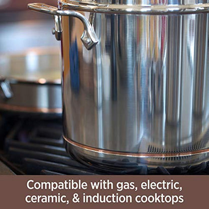 All-Clad Copper Core 5-Ply Stainless Steel Cookware Set 10 Piece Induction Oven Broiler Safe 600F Pots and Pans Silver