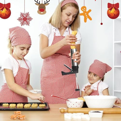 Cookie Press Gun Kit,13 Cookie Discs+8 Icing Nozzles Perfect for DIY Cookies and Decorating Cookies,Gifts for Wome（black）