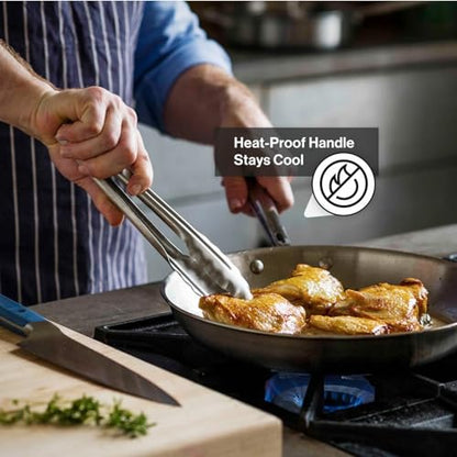 Misen 5-Ply Stainless Steel Cookware Set - Versatile, Dishwasher Safe - 5-Piece Set - 10" Skillet, 3 QT Saute Pan + Lid, 3 QT Saucier + Lid