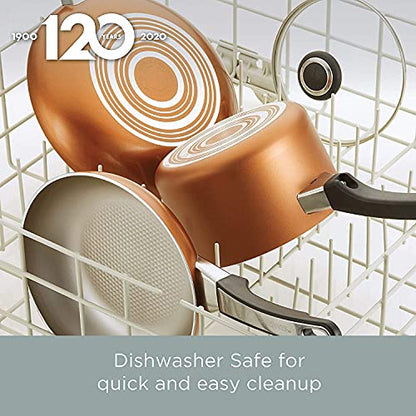 Farberware 21925 High Performance Nonstick Cookware Set / Pots and Pans Set Dishwasher Safe - 17 Piece, Silver