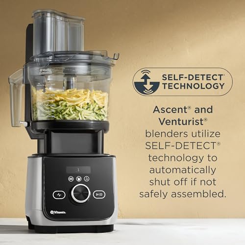 Vitamix 12-Cup Food Processor Attachment with SELF-DETECT, BPA-Free, with Multi-Use Blade and Two Reversible Discs, Compatible with Ascent and Venturist Series Vitamix Blenders