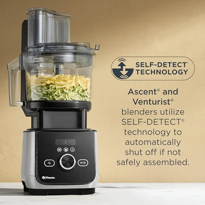 Vitamix 12-Cup Food Processor Attachment with SELF-DETECT, BPA-Free, with Multi-Use Blade and Two Reversible Discs, Compatible with Ascent and Venturist Series Vitamix Blenders