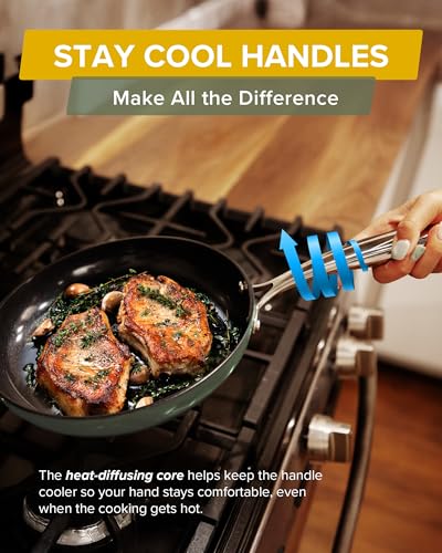 Nuwave Lux 13-Piece Premium Cookware Collection, Healthy G10 Duralon Blue Ceramic Nonstick, Ultra Durable, PFAS-Free, Lightweight & Works on All Cooktops