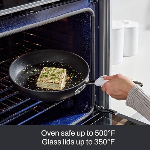 All-Clad HA1 Expert Hard Anodized Nonstick Square Grill Pan For Stovetop 11x11 Inch Oven-Safe Up to 500°F, Grilling, Professional Cookware, Dishwasher-Friendly, Oven-Safe Up to 500°F, Black