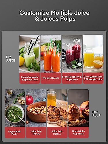 Juicer Machines, Juilist 3" Wide Mouth Juicer Extractor Max Power 800W, for Vegetable and Fruit with 3-Speed Setting, 400W Motor, Easy to Clean, Red