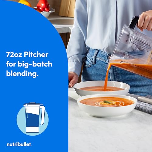 nutribullet Power Core™ Blender, 1400W Peak Power, Smoothies, Crushed Ice & Frozen Fruit, Full-Size Countertop Blender, 72-oz. Pitcher, Black, NBF70100