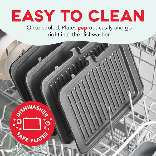 Dash MultiMaker Flex Press Grill System, Removable Plates, Forged Iron