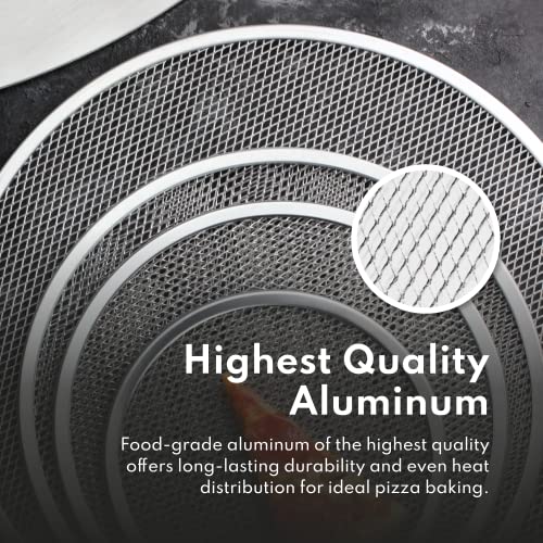 New Star Foodservice Restaurant-Grade Seamless Aluminum Pizza Baking Screen, 12 Inch, Pack of 6