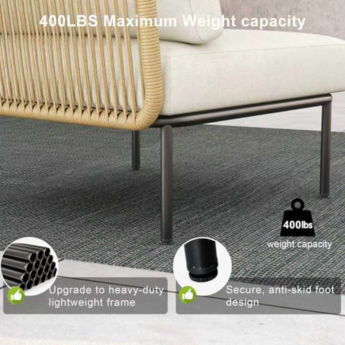 LayinSun 11 Pieces Aluminum Patio Furniture Set, Modern Modular Sectional Sofa with Coffee Table and Upgrade Thickness Cushion