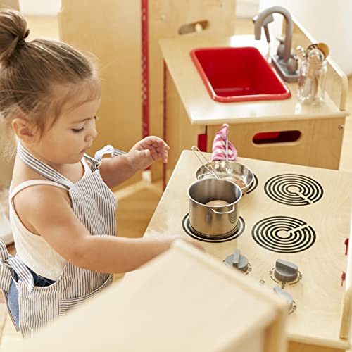 ECR4Kids Play Kitchen Stove, Wooden Playset, Natural