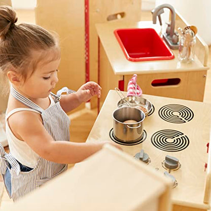 ECR4Kids Play Kitchen Stove, Wooden Playset, Natural