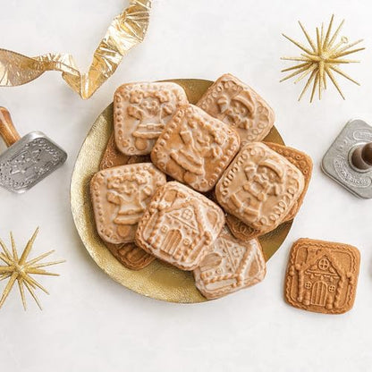 Nordic Ware Gingerbread Cookie Stamps (Set of 3), Sturdy Cast Aluminium Cookie Stamp Set, Cookie Press Set Made in the USA, Sturdy and Durable Biscuit Maker Press Set
