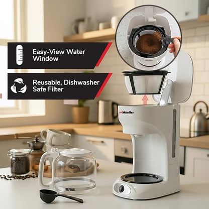 MUELLER HOME 12-Cup White Coffee Maker