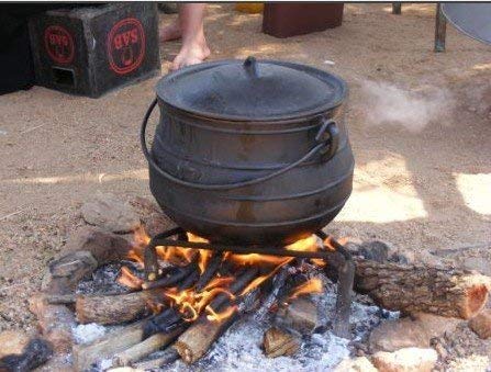 Cuisiland 10QT Cast Iron Potjie Cauldron Pot with Lid & 3 Legs – Pre-Seasoned South African-Style Campfire Pot for Outdoor Cooking, Soups, Stews & Braising – Heavy-Duty Cast Iron Dutch Oven