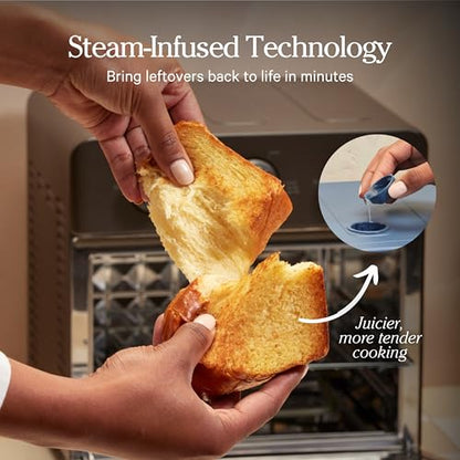 Our Place Wonder Oven | 6-in-1 Stainless Steel Air Fryer Toaster Oven Combo with Basket, Rack, Pan & Tray | Compact 13 QT Countertop Capacity - Toast, Roast, Bake, Reheat, Broil & Steam | Char