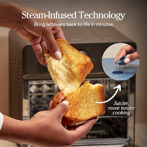 Our Place Wonder Oven | 6-in-1 Stainless Steel Air Fryer Toaster Oven Combo with Basket, Rack, Pan & Tray | Compact 13 QT Countertop Capacity - Toast, Roast, Bake, Reheat, Broil & Steam | Spice