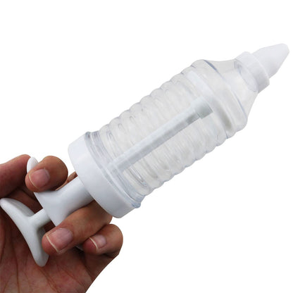 ZZHXSM Cupcake Injector Set - 1PC Plastic Cream Gun And 8pcs Cookie Pink Cake Decorative DIY Tools Tips, Pastry Syringe Extruder Kitchen Gadget Pastry Nozzles