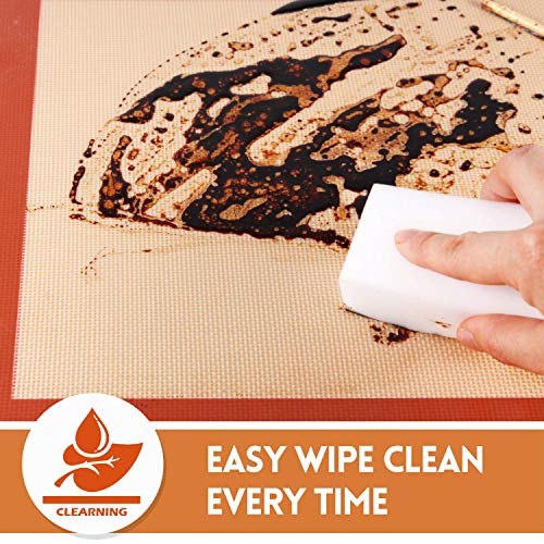 STATINT Non-Stick Silicone Baking Mat, Premium Food Safe - Pack of 2, for Cookie Oven Reusable Mat, 16.5" x 11.6"
