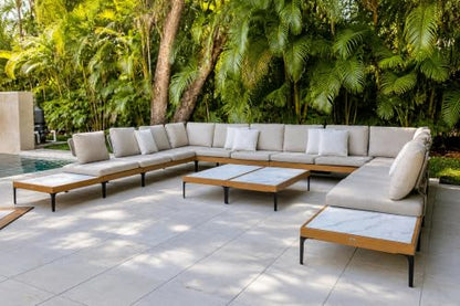 PURPLE LEAF 10 Pieces U-Shaped Outdoor Patio Sectional Sofa with 4 Tables