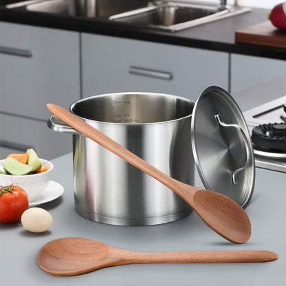 Big Wooden Spoon for Cooking, Large Wood Scoop Utensil, 17-inch Kitchen Serving Scoop for Big Pot, Long Handle Giant Heavy Food Service Mixing Spoons, Smooth Finish Comfortable Grip