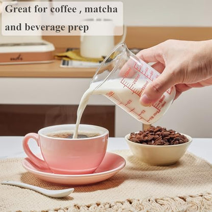 Ackers Glass Measuring Cup 1 Cup,8oz Borosilicate Liquid Measuring Cup with Spout