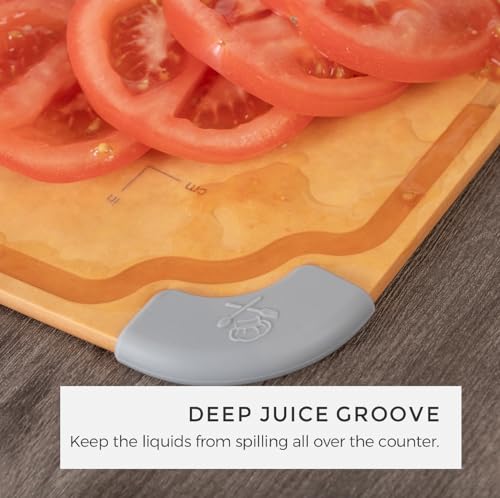 Elihome Essential Baking Pastry & Cutting Board for Kitchen, Wood Fiber Cutting Board for Kitchen, Knife Friendly, Dishwasher Safe, Non-Slip Feet, Juice Groove, Non-Porous, Eco Friendly, 15" x 18"