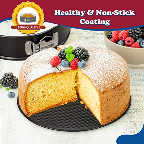 HIWARE 9 Inch Non-stick Cheesecake Pan Springform Pan with Removable Bottom/Leakproof - Black