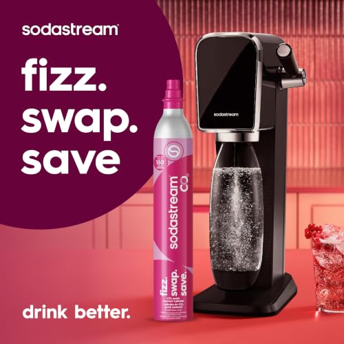 SodaStream CO2 Gas Refill Pack, 3 x 60L Pink Quick Connect Cylinders, Soda Stream CO2 Refill, Makes Up to 180 Liters of Sparkling Water, Compatible with TERRA, ART, ENSO, E-TERRA, E-DUO & More