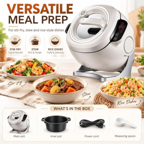 2000W Electric Wok Cooking Robot, 6L Automatic Stir Fry Machine