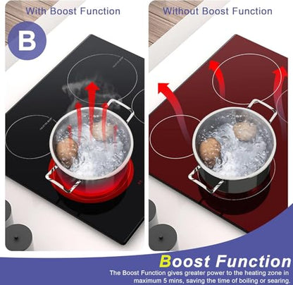 Noxton Induction Cooktop 4 Burners, 24 Inch Induction Stove Slide Control