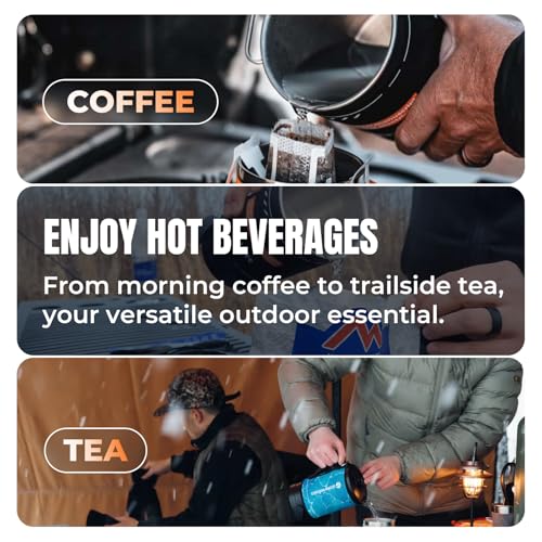Stoke Voltaics Electric Kettle, 120V Portable Water Boiler for Coffee & Tea, 304 Stainless Steel Mini Tea Kettle, 500W Fast Boiling Water with Auto Shut-Off, Camping & Travel Essentials