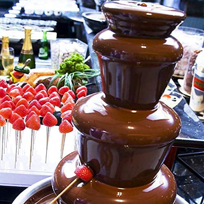 ZEVELOO Chocolate Fountain Machine Electric Chocolate Fondue Fountain Machine Stainless Steel 4-Pound Capacity for Chocolate Candy Butter Cheese (4-Tier)