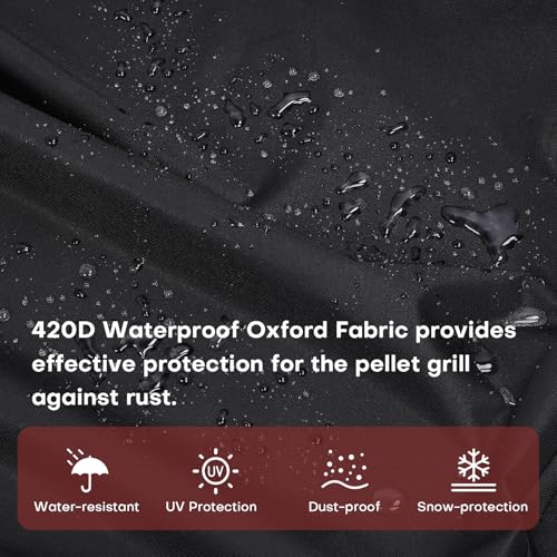 Jocoevol Pellet Smoker Grill Wood Pellet grill Electric Bbq Grills for Outdoor with Auto Feed & Pid Temperature Control 180-425°F, 456 Sq.In Cook Area, 6-In-1 Bbq Grill & Rain Cover For Backyard